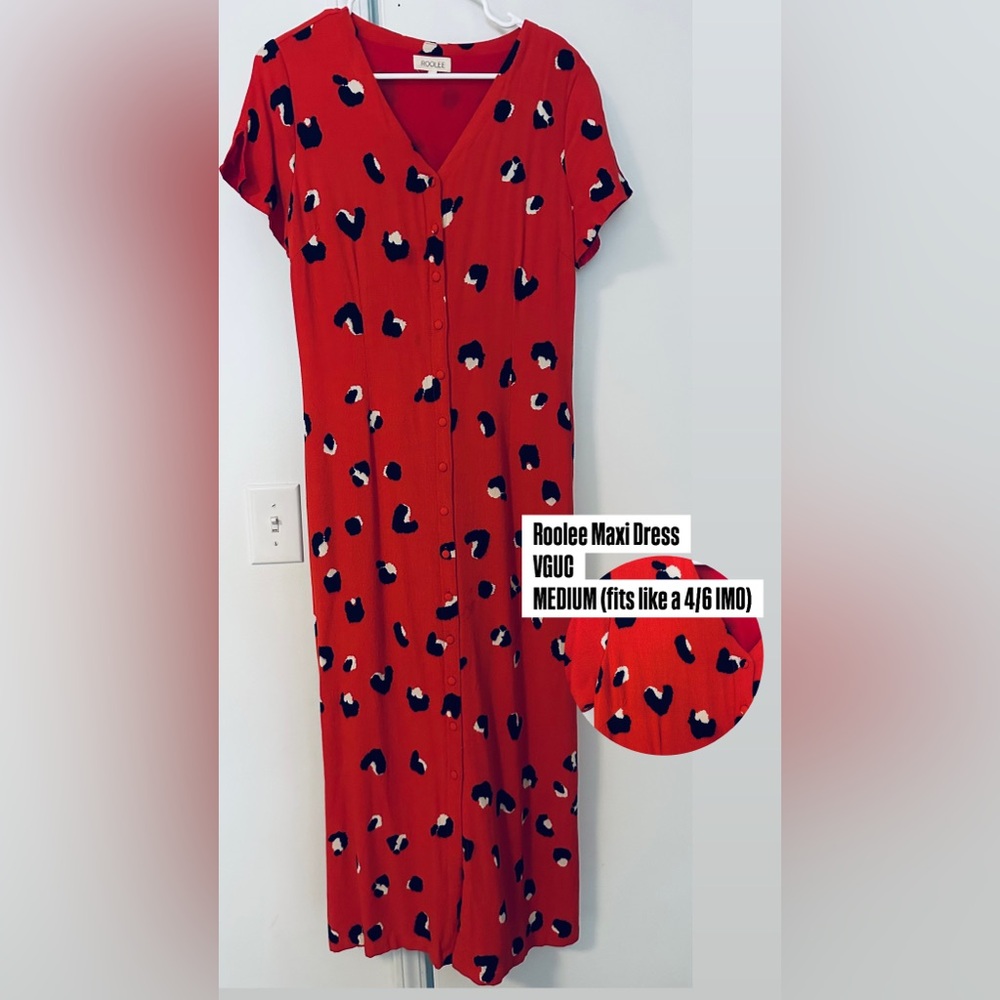 Roolee Red Leopard Maxi Dress